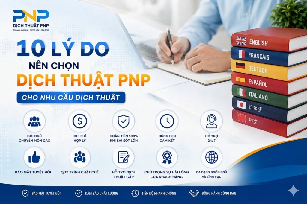 10 lý do nên chọn dịch vụ Dịch Thuật PNP cho nhu cầu dịch thuật chuyên nghiệp